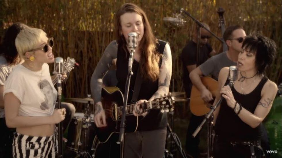 Miley Cyrus, Laura Jane Grace, and Joan Jett