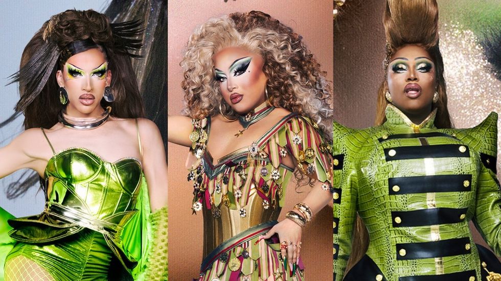 Mirage, Morphine Love Dion, and Sapphira Cristál on RuPaul's Drag Race season 16