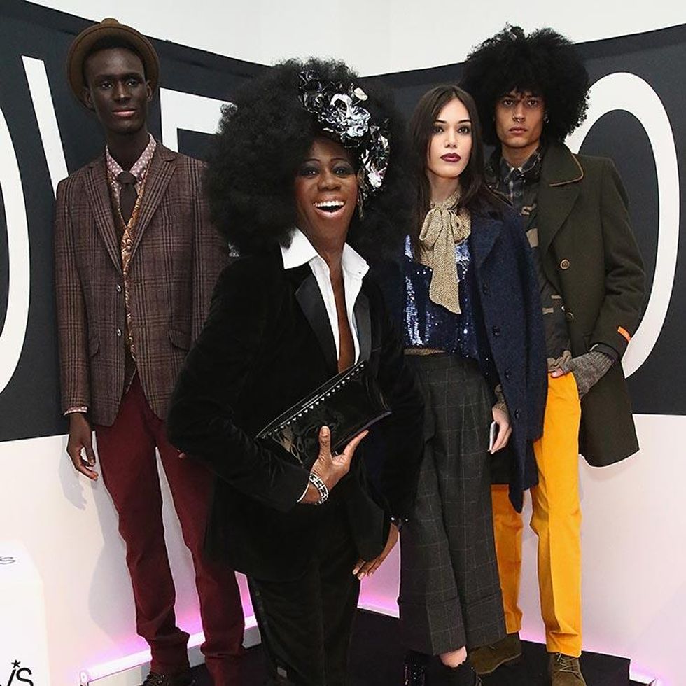 Miss J poses with Macy's models