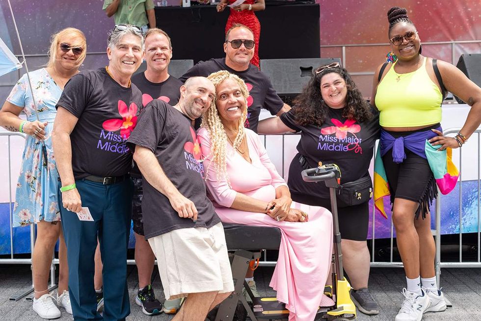 Miss Major Griffin Gracy poses with celebrants for NYC LGBTQIA Pride festival 2024
