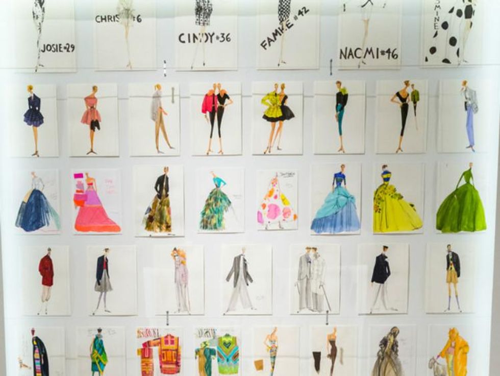 Mizrahi Sketches Cover Two Walls in the Exhibition