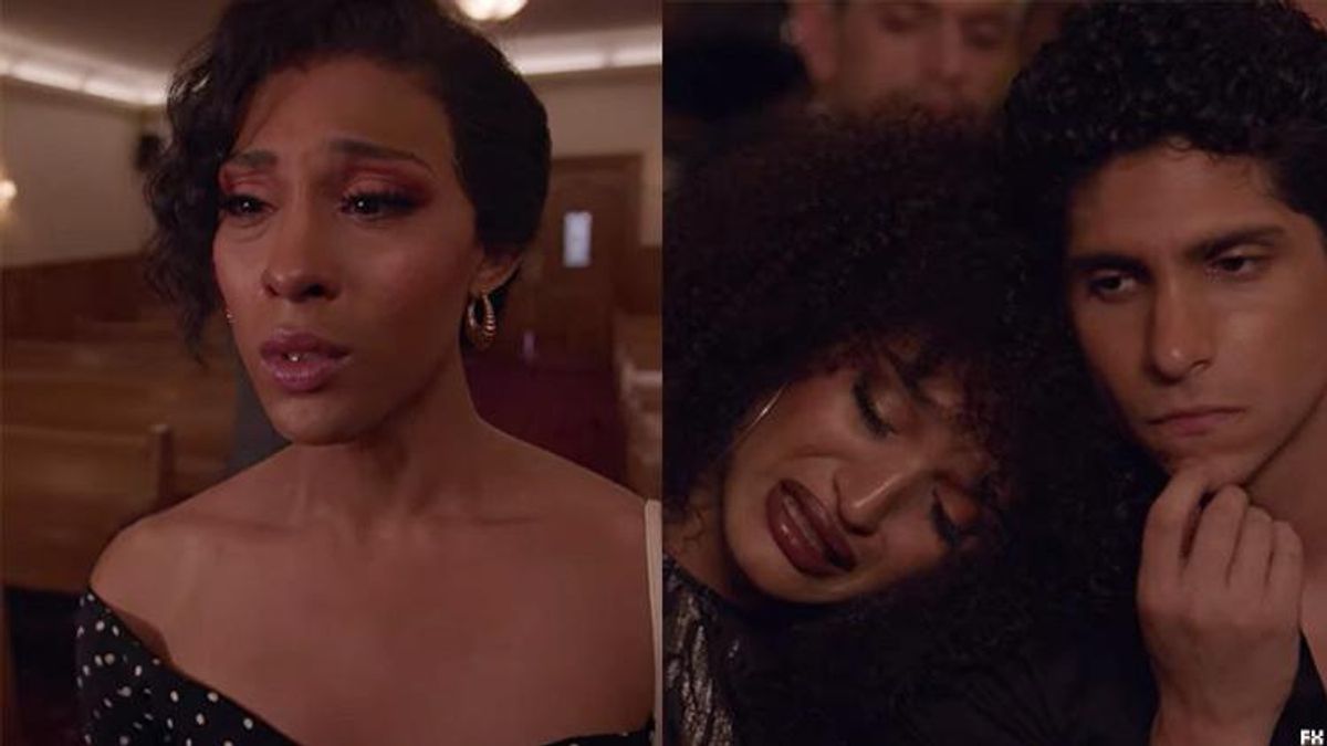Mj Rodriguez and Indya Moore crying on Pose