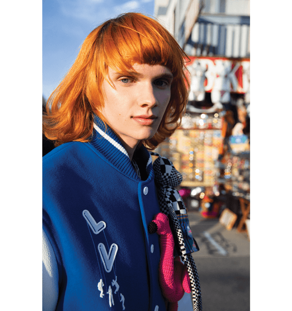 Model Erik Sathrum escapes to the California sun in Louis Vuitton's spring summer 2021 collection.