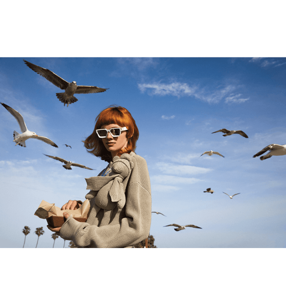 Model Erik Sathrum escapes to the California sun in Louis Vuitton's spring summer 2021 collection.