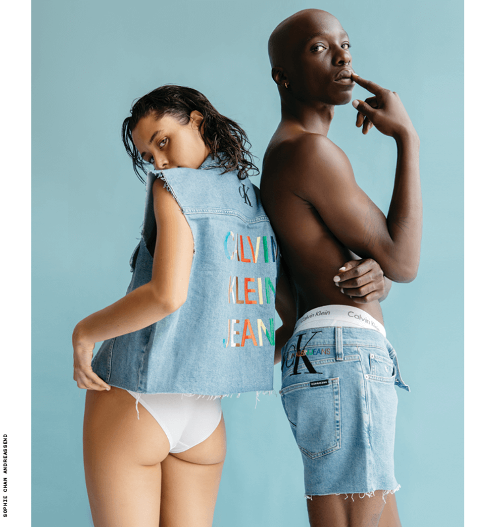 Models Isabella Manderson and saye rediscover the meaning of intimacy and touch while showing off skin in Calvin Klein.