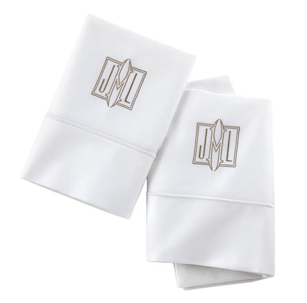 Monogrammed pillowcases by Peacock Alley, $131.