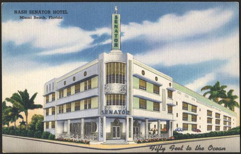 "Nash Senator Hotel, Miami Beach, Florida," 1940.