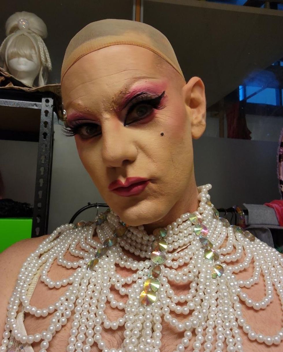 Nate Byrne in drag