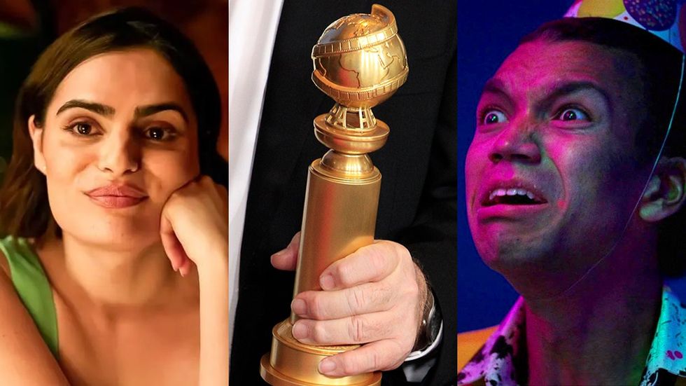 nava mau in baby reindeer golden globe award statue justice smith in i saw the tv glow