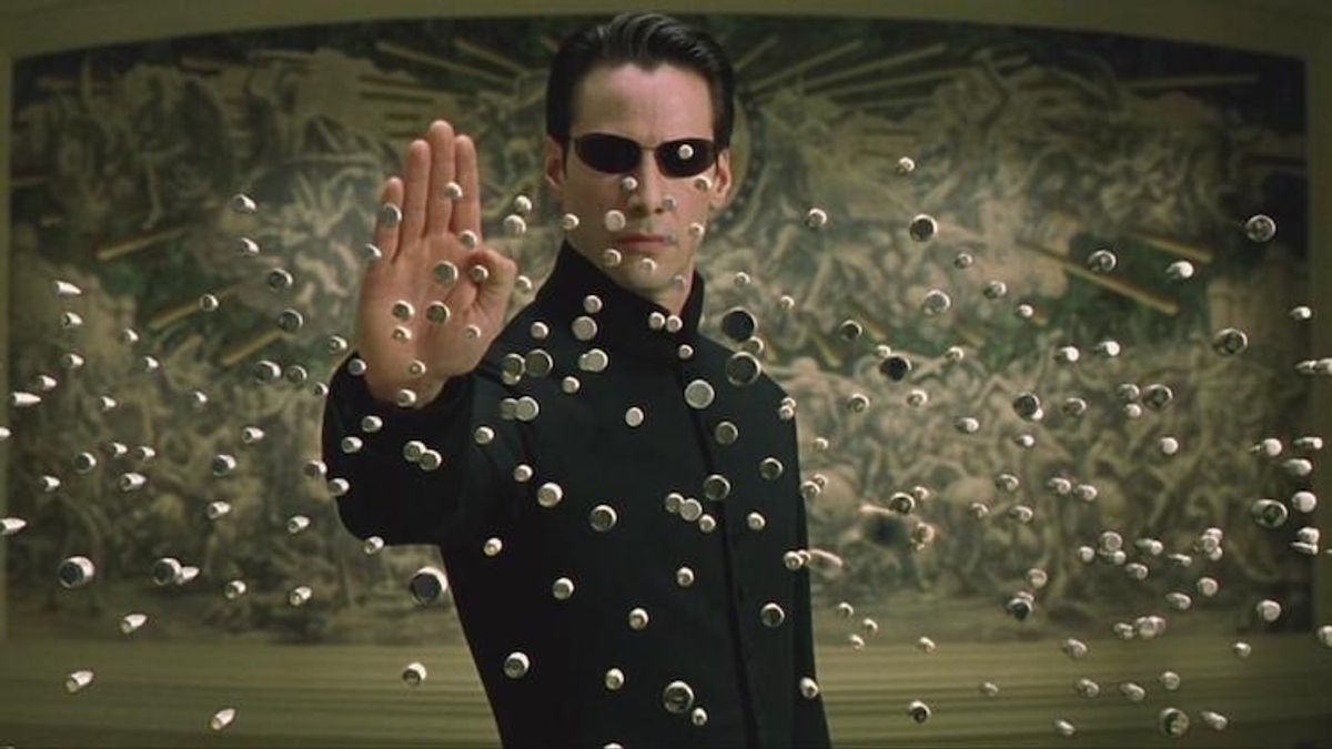 Neo stopping bullets on The Matrix