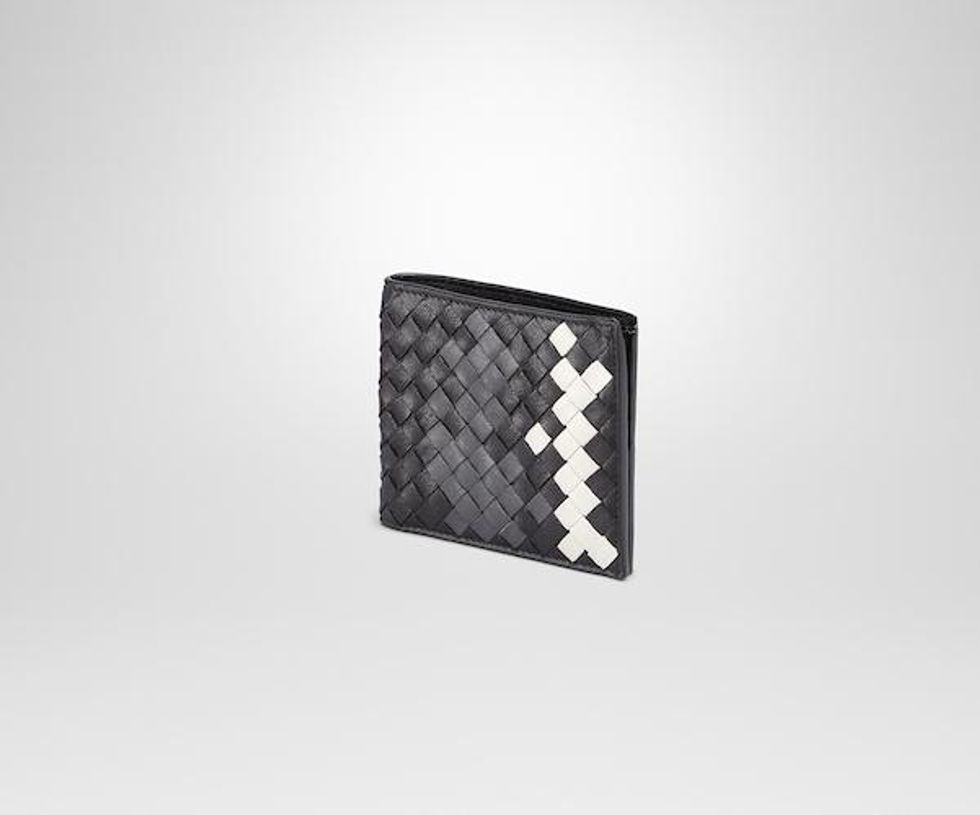 Nero Medium Grey Mist Intrecciato Washed Lambskin Wallet