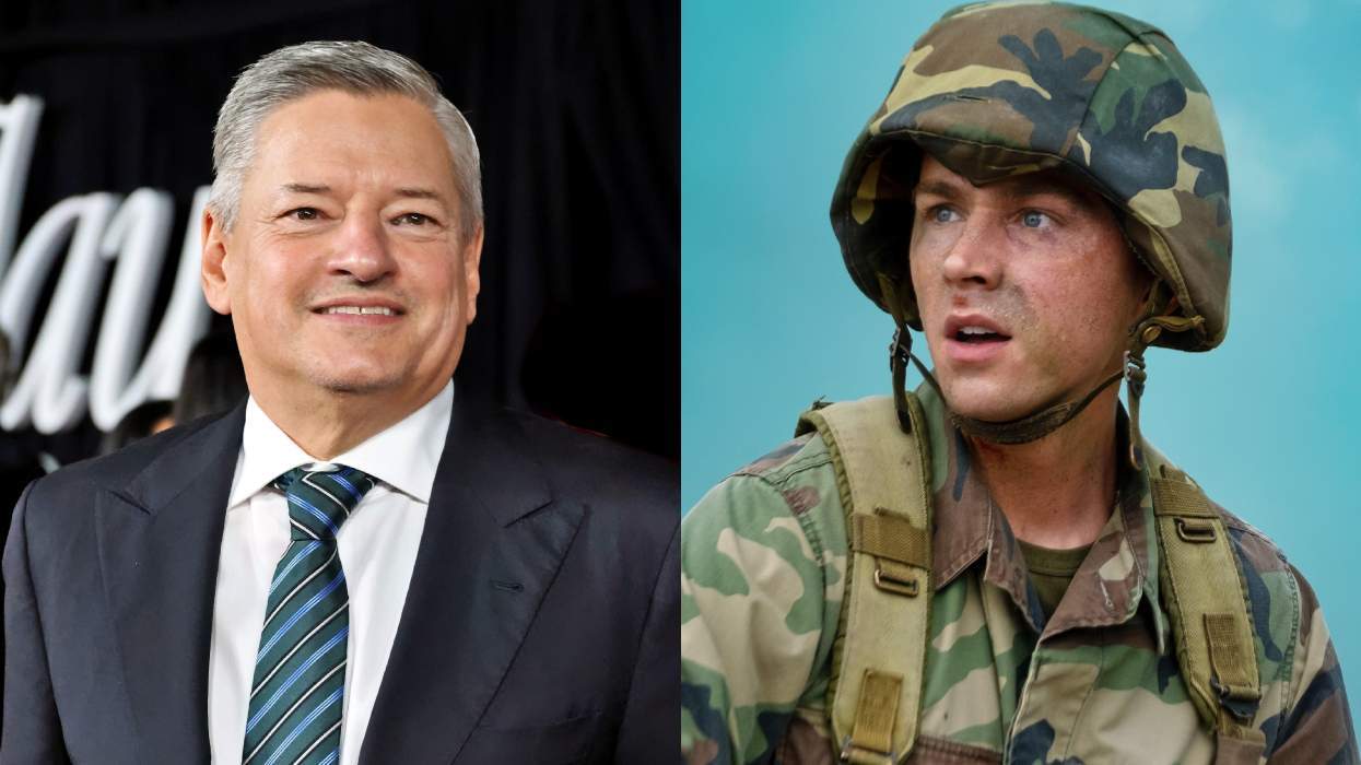 Netflix co-CEO Ted Sarandos; Miles Heizer as Cameron Cope on Boots