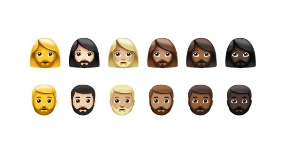 New bearded lady emoji