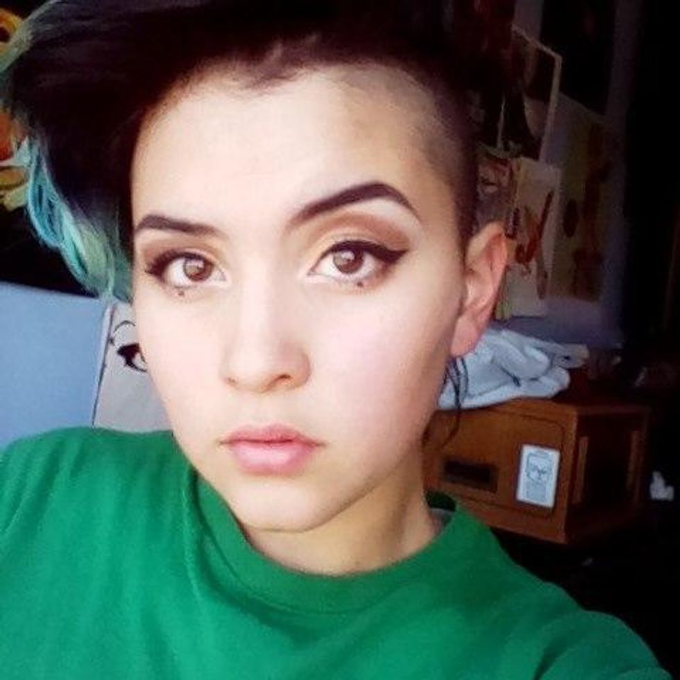 Nia Amador (Kansas City, MO), a queer, gender nonconforming Latinx youth currently residing in a transitional living program