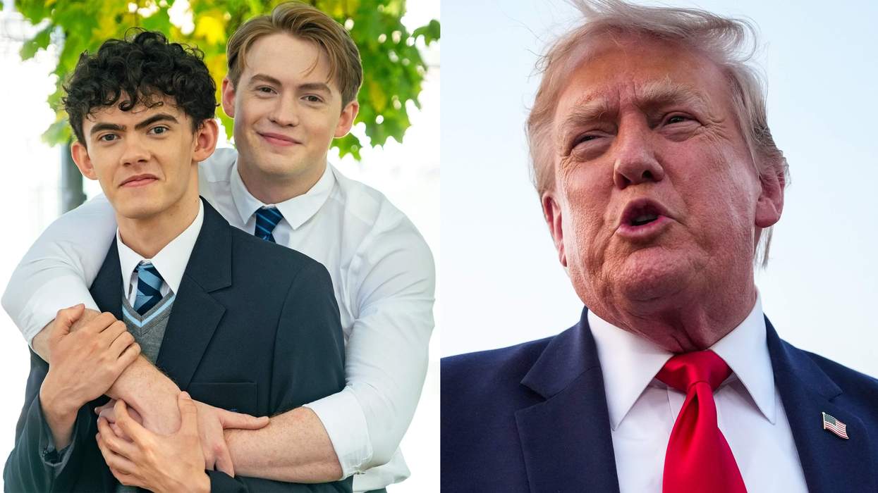 Nick and Charlie in 'Heartstopper' and President Donald Trump.