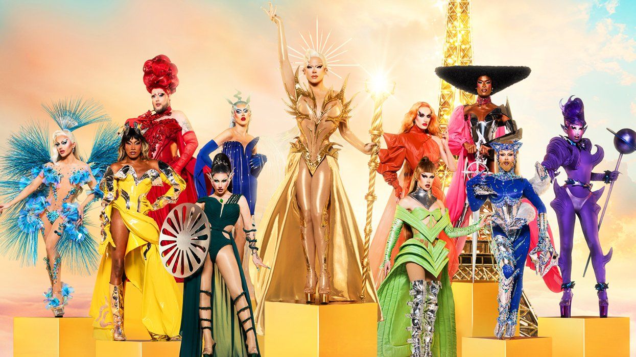 Nicky Doll and the cast of queens on Drag Race France All Stars