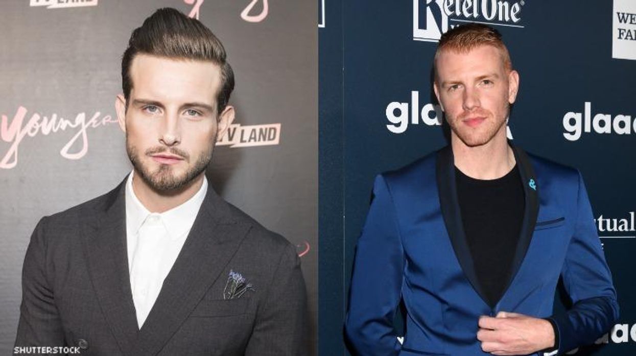 Nico Tortorella and Daniel Newman on the red carpet.