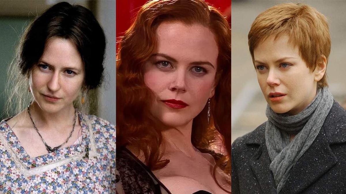 Nicole Kidman's wigs in 'The Hours,' 'Moulin Rouge!,' and 'Birth.'