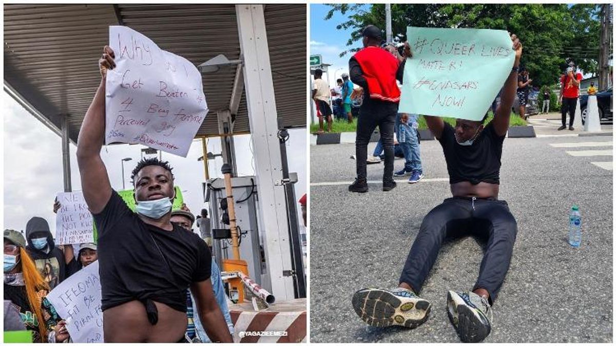 Nigerian LGBTQ+ activist Matthew Blaise joins protests calling for the end to SARS
