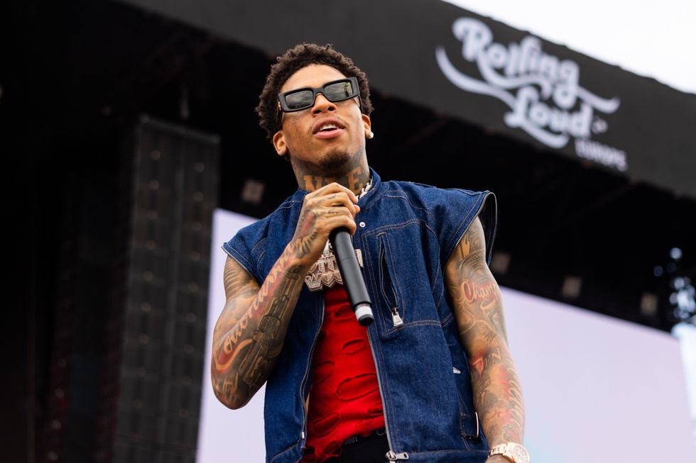 NLE Choppa performs at day 2 of Rolling Loud Europe 2024 at Magna Racino on July 7, 2024 in Vienna, Austria.