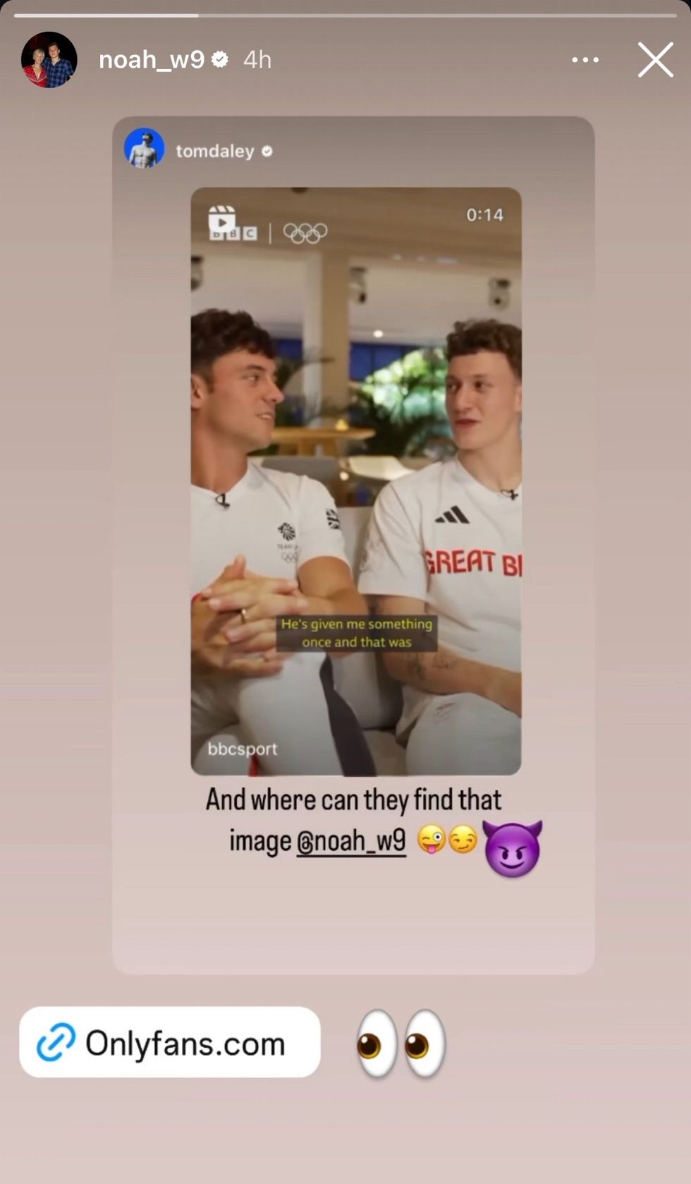 Noah Williams via Instagram story