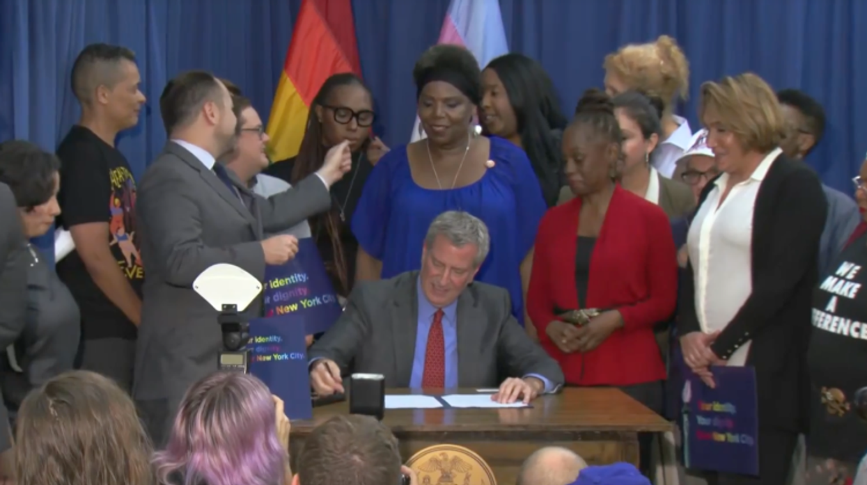 NYC Mayor De Blasio Signs Bill Adding Third Gender to Birth Certificates