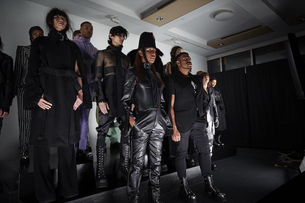 NYFW: Landeros' Metallic, Leather-Clad Fall 18 Presentation