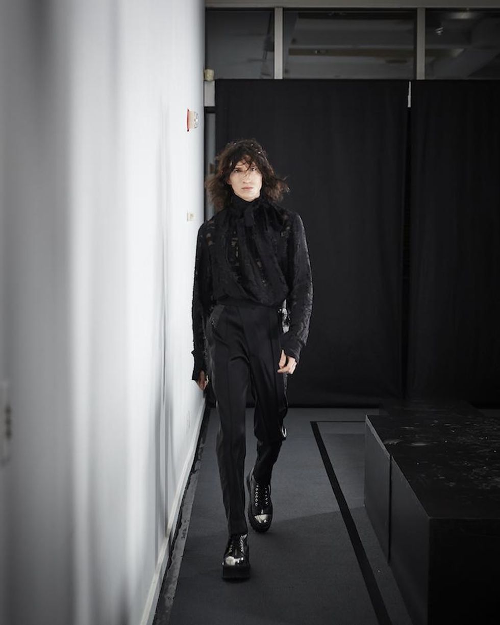 NYFW: Landeros' Metallic, Leather-Clad Fall 18 Presentation