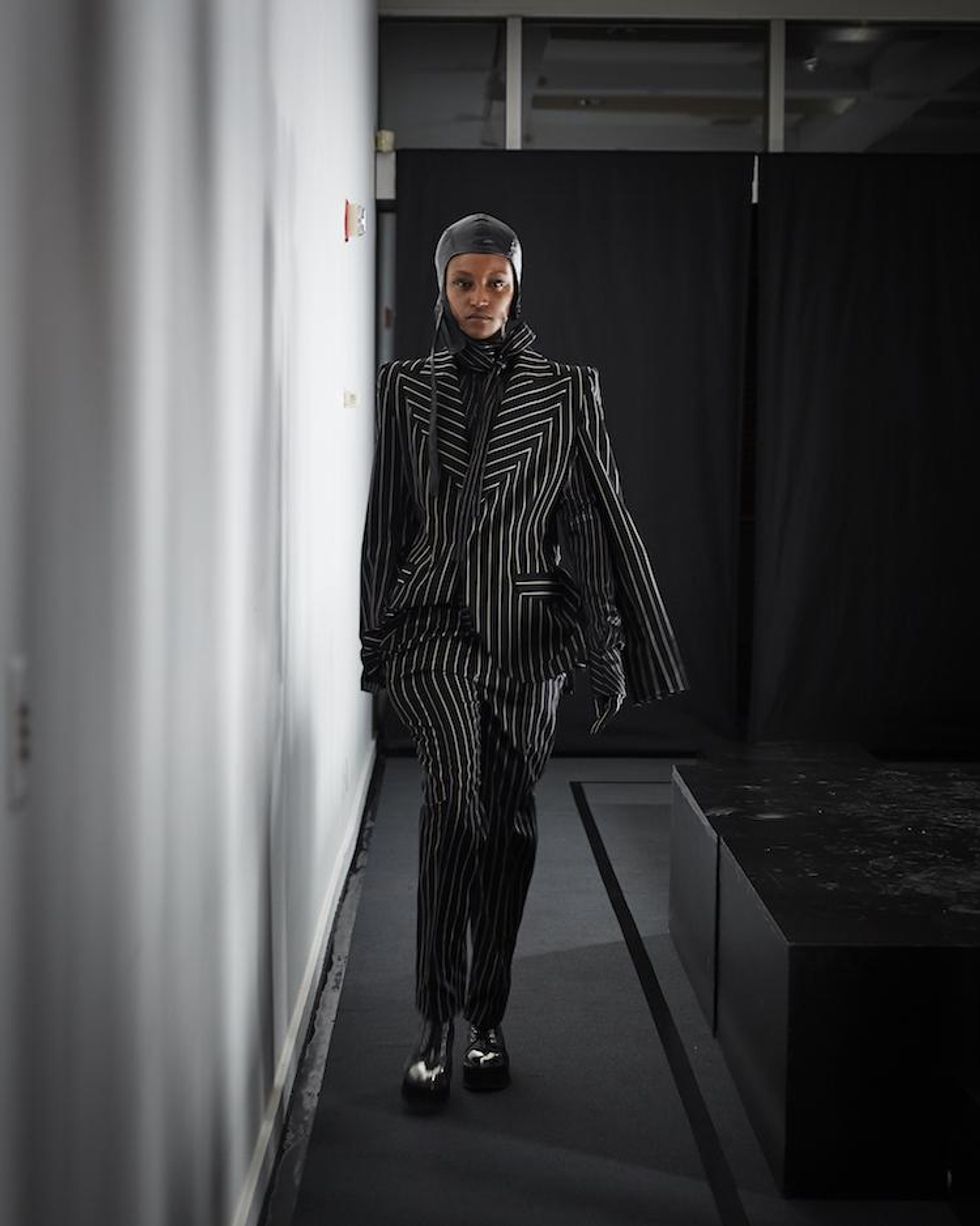 NYFW: Landeros' Metallic, Leather-Clad Fall 18 Presentation