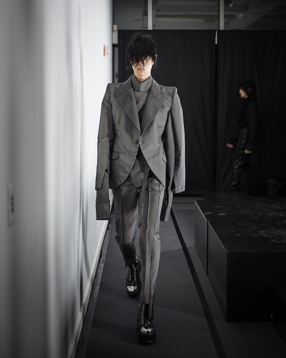 NYFW: Landeros' Metallic, Leather-Clad Fall 18 Presentation