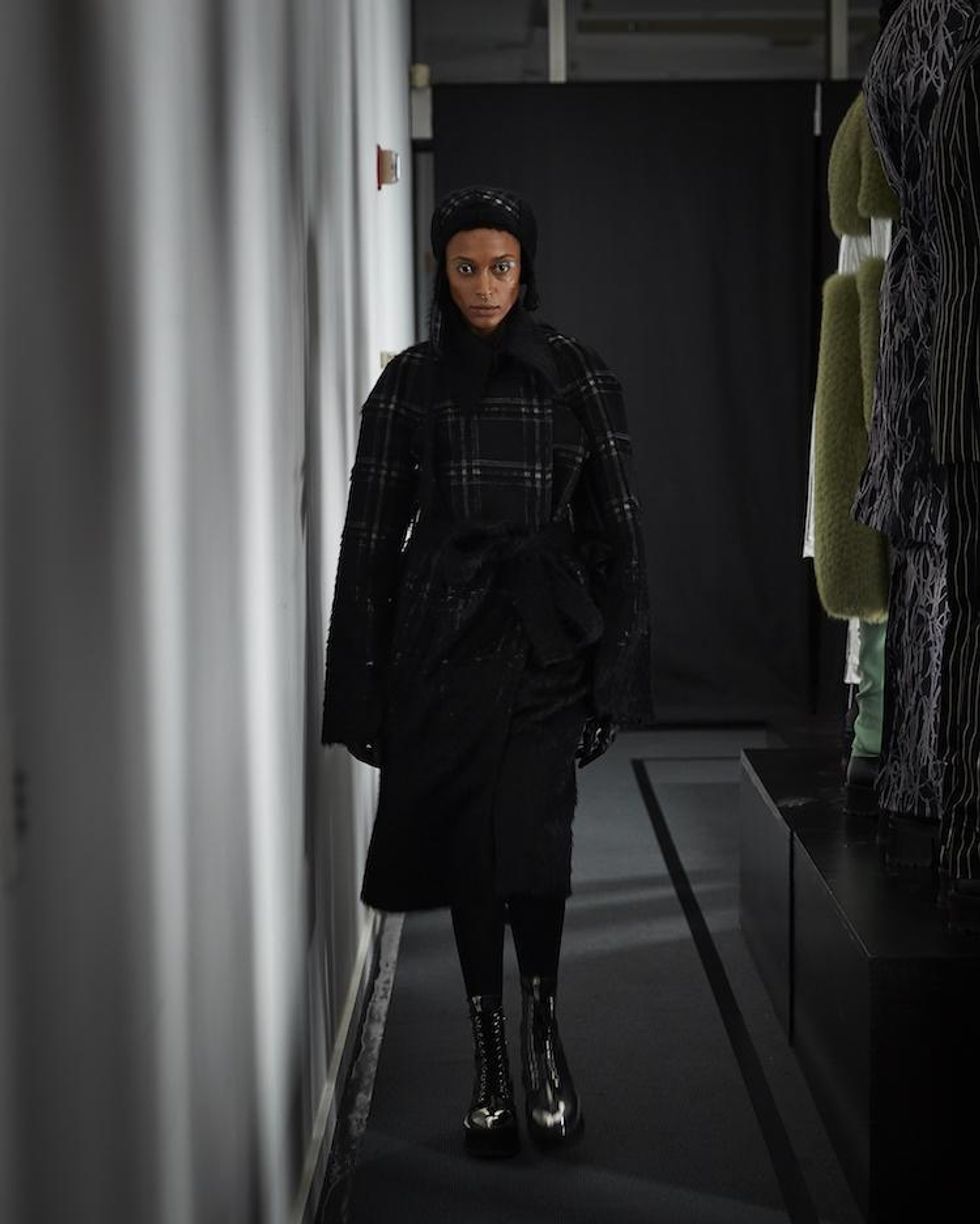 NYFW: Landeros' Metallic, Leather-Clad Fall 18 Presentation