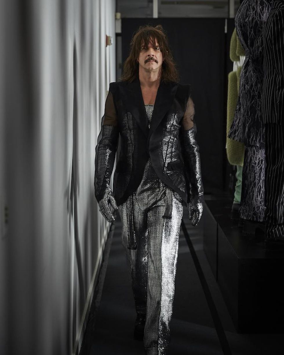 NYFW: Landeros' Metallic, Leather-Clad Fall 18 Presentation