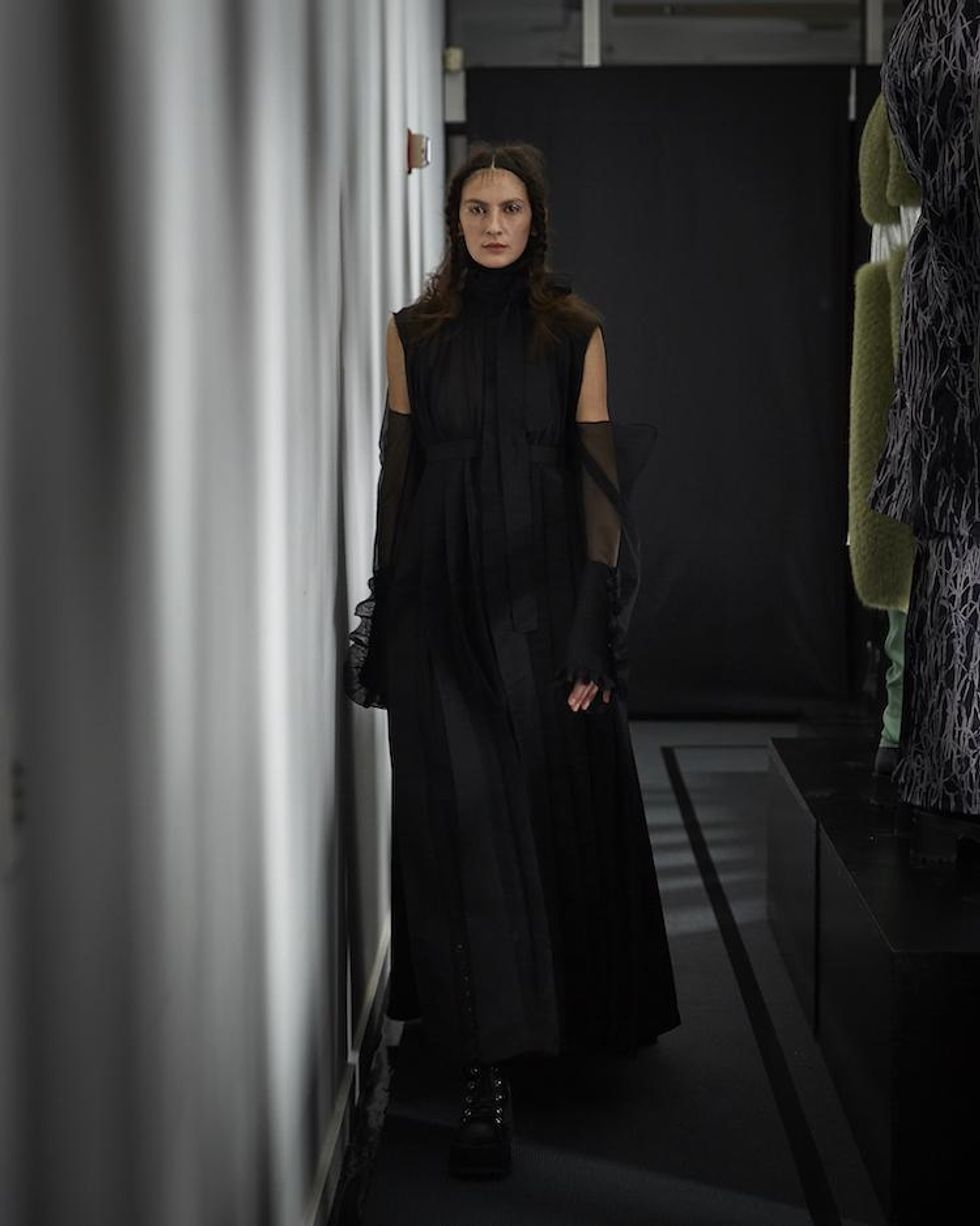 NYFW: Landeros' Metallic, Leather-Clad Fall 18 Presentation