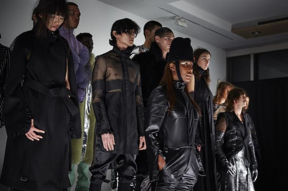 NYFW: Landeros' Metallic, Leather-Clad Fall 18 Presentation