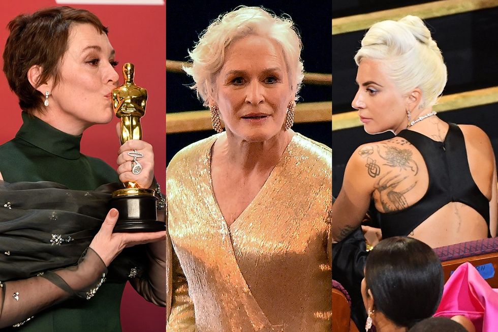 Olivia Colman; Glenn Close; Lady Gaga at the 2019 Academy Awards