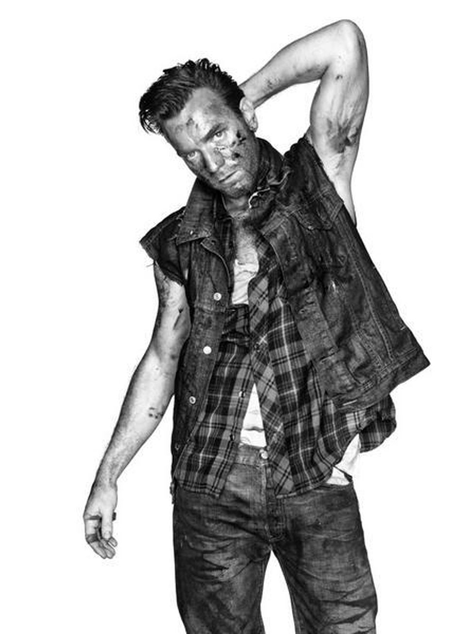 On his first full-frontal (at drama school)