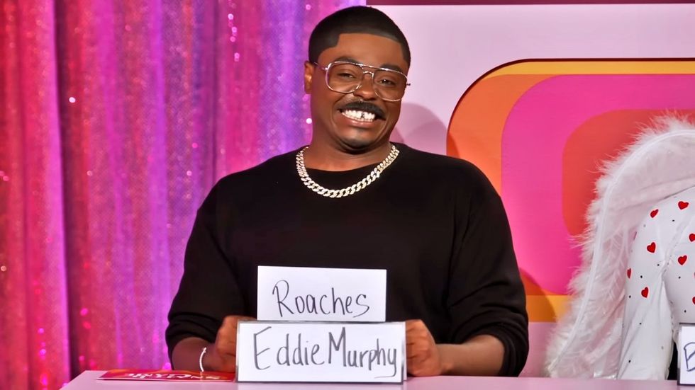 Onya Nurve as Eddie Murphy in the Snatch Game of RuPaul's Drag Race season 17