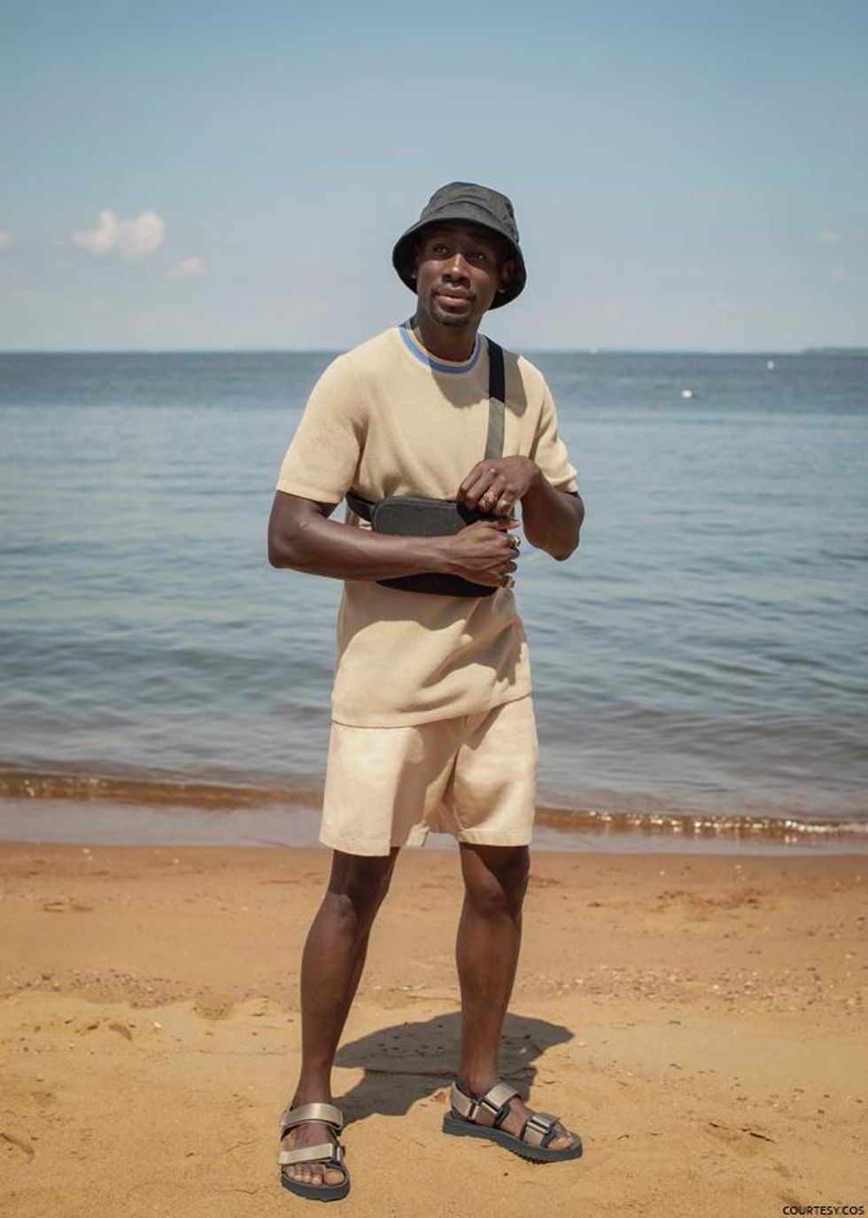 Organic Cotton Contrast Neck Knitted T-Shirt