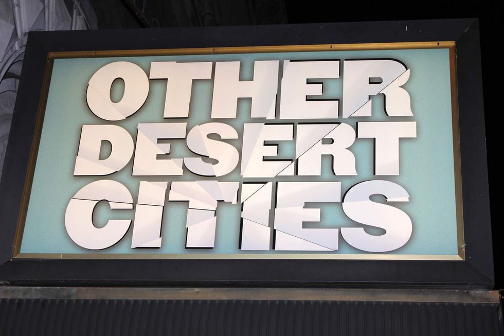 Original signage for the play Other Desert Cities, which returns to Broadway this fall.