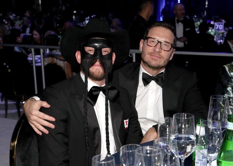 Orville Peck and William Mikelson at the Elton John AIDS Foundation's 32nd Annual Academy Awards Viewing Party