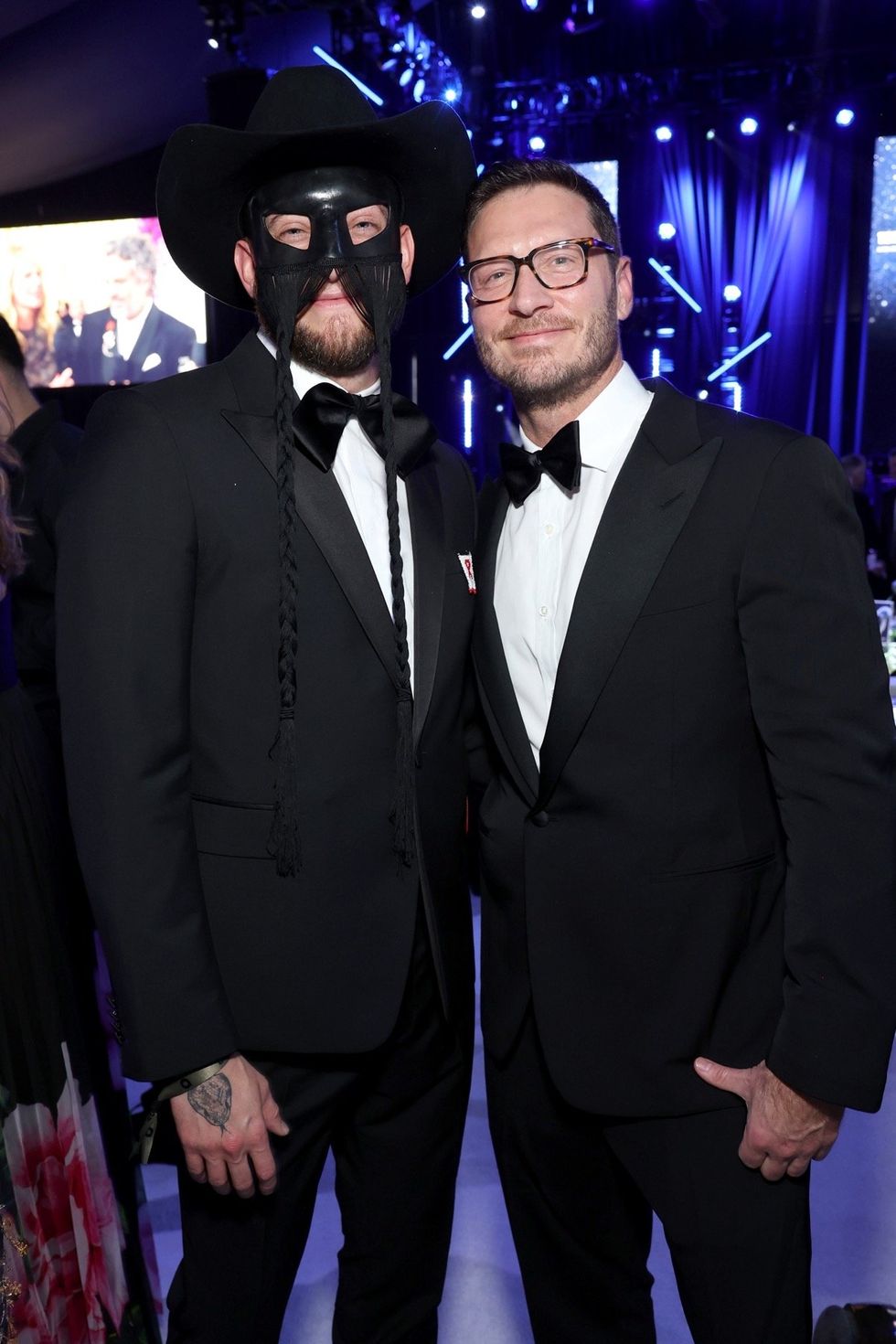 Orville Peck and William Mikelson at the Elton John AIDS Foundation's 32nd Annual Academy Awards Viewing Party