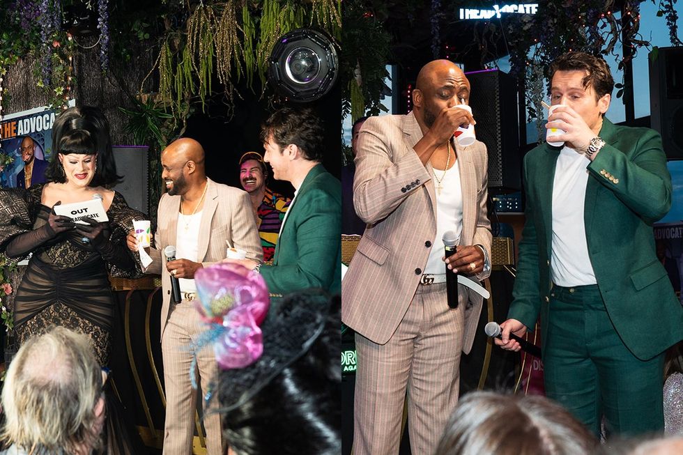 OUT ADVO Cover Party June 2024 Nina West Wayne Brady Jonathan Groff party toast