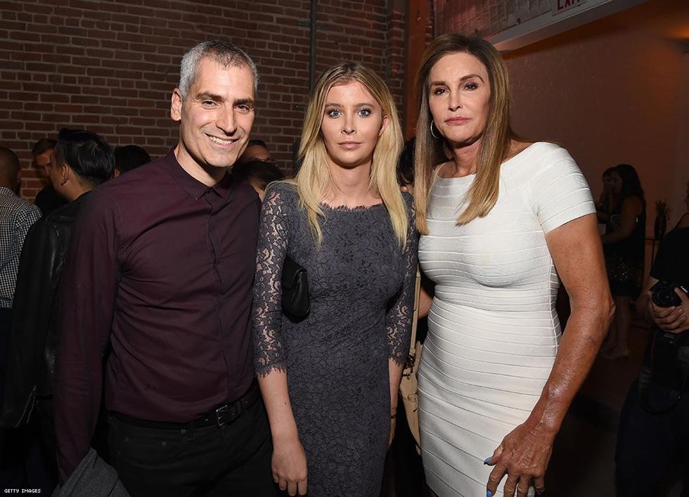 OUT Editor in Chief Aaron Hicklin, Sophie Hutchins, and Power 50 Honoree Caitlyn Jenner