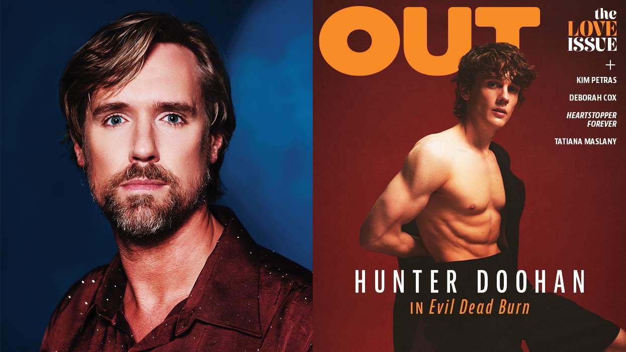 Out editor in chief Daniel Reynolds and Hunter Doohan on Out's July-Aug 2026 cover