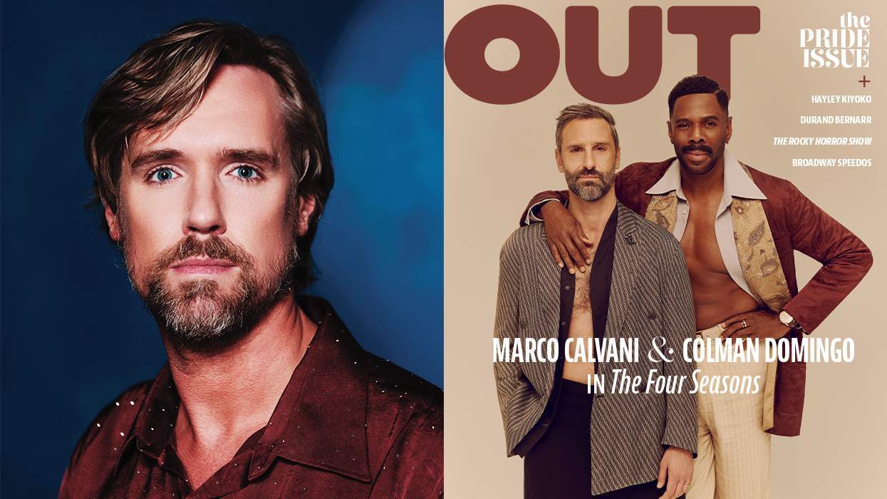 Out Editor in Chief Daniel Reynolds; Out's May/June cover stars Marco Calvani and Colman Domingo
