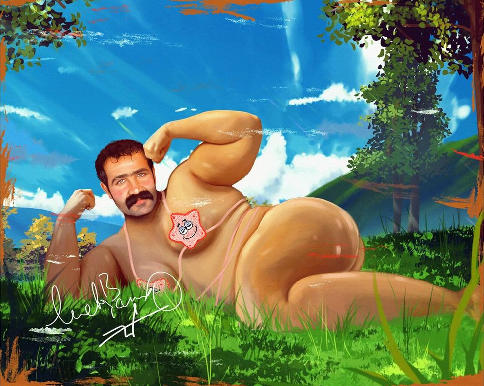 OUT MAGAZINE OPED photo gallery original art gay men middle east digital paintings Luckybamero queer artist living in Iran