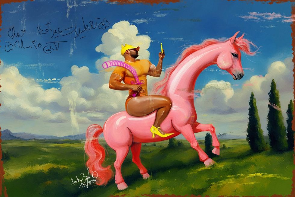 OUT MAGAZINE OPED photo gallery original art gay men middle east digital paintings Luckybamero queer artist living in Iran