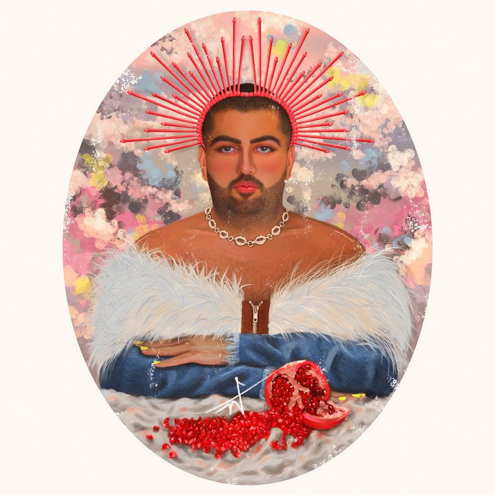 OUT MAGAZINE OPED photo gallery original art gay men middle east digital paintings Luckybamero queer artist living in Iran