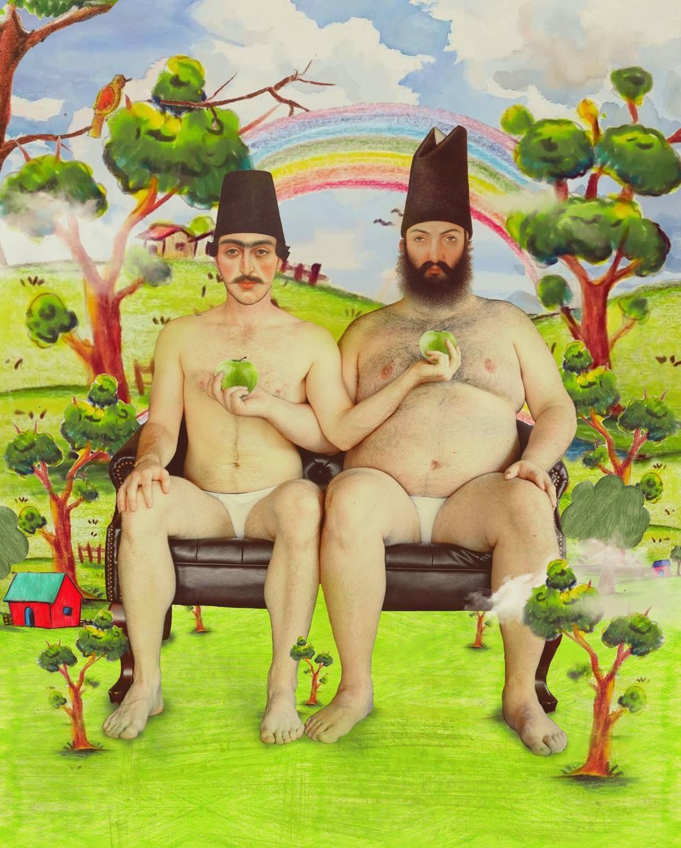 OUT MAGAZINE OPED photo gallery original art gay men middle east digital paintings Luckybamero queer artist living in Iran