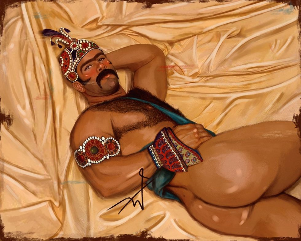 OUT MAGAZINE OPED photo gallery original art gay men middle east digital paintings Luckybamero queer artist living in Iran